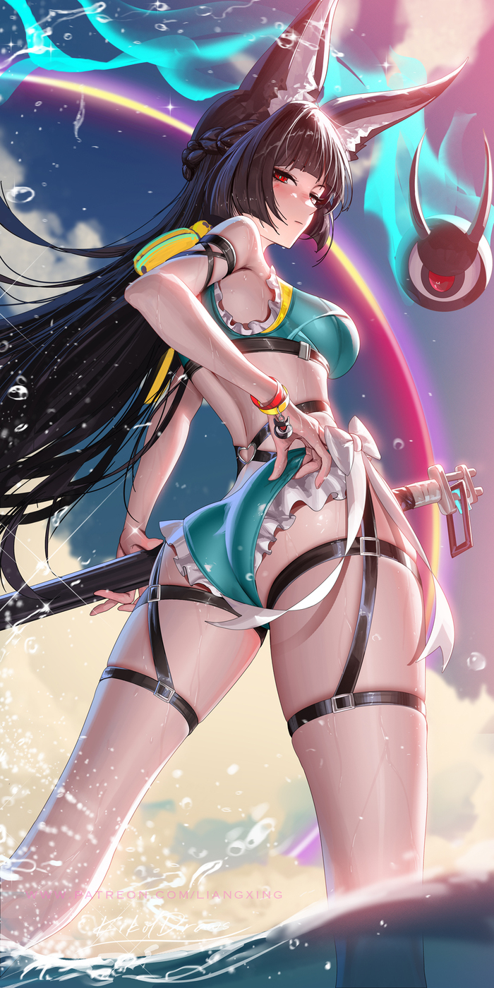 Miyabi Anime Art, , Zenless Zone Zero, Hoshimi Miyabi (zzz), Animal Ears, , , Liang Xing