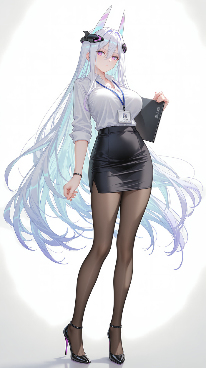 Kearsarge Anime Art, , Azur Lane, Kearsarge, Office lady,  
