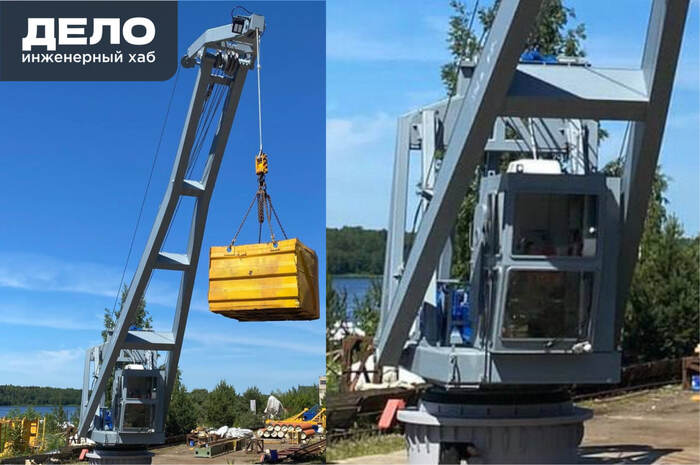 Фото готового крана собранного по проекту и прошедшего аттестацию в РМРС (Российский Морской Регистр Судоходства).