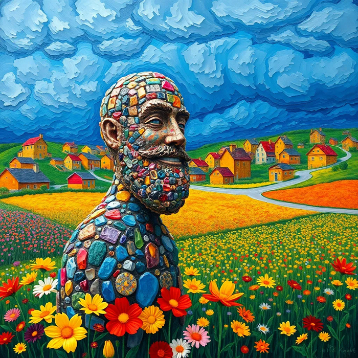 Автопортрет местного скульптора-авангардиста?