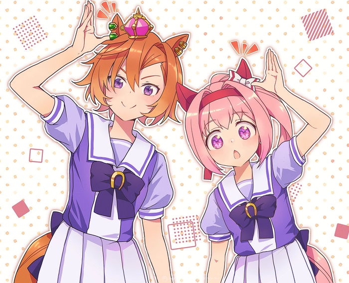 T.M. Opera O & Haru Urara , Anime Art, Uma Musume Pretty Derby, Tm Opera o (Uma Musume), Haru Urara, Animal Ears, , Twitter ()