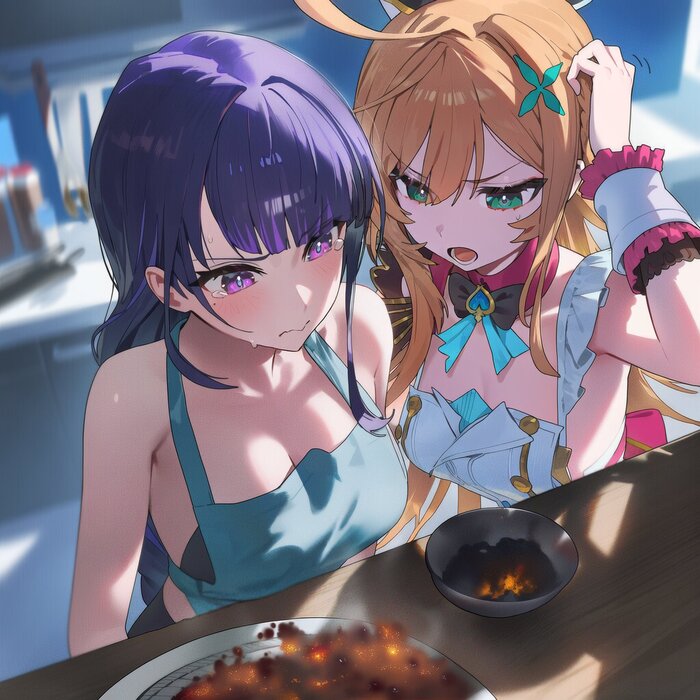 ,   " "   , Anime Art, Raiden Shogun (Genshin Impact), Escoffier (Genshin Impact), Genshin Impact, 