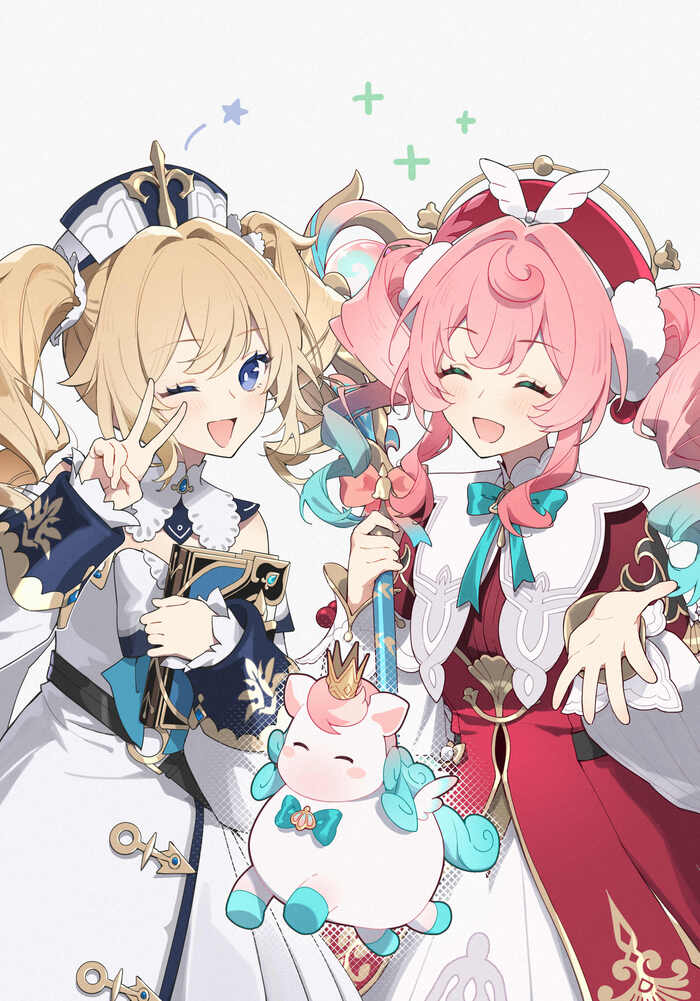  , ! , Anime Art, Hyacine (Honkai: Star Rail), Barbara (Genshin Impact), Honkai: Star Rail, Genshin Impact, , 