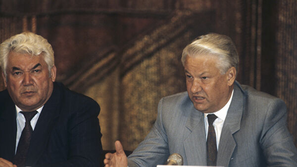 Р. Набиев и Б. Ельцин