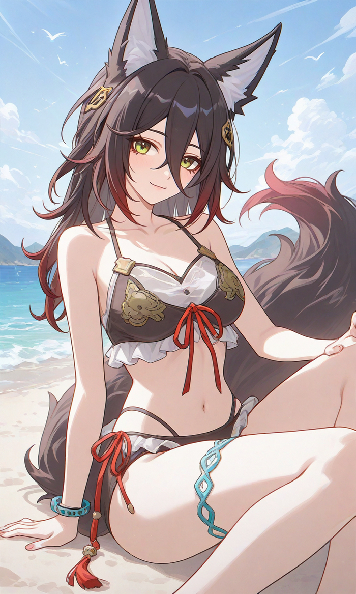 Tingyun Anime Art, Honkai: Star Rail, Tingyun (Honkai: Star Rail), Animal Ears, , ,  