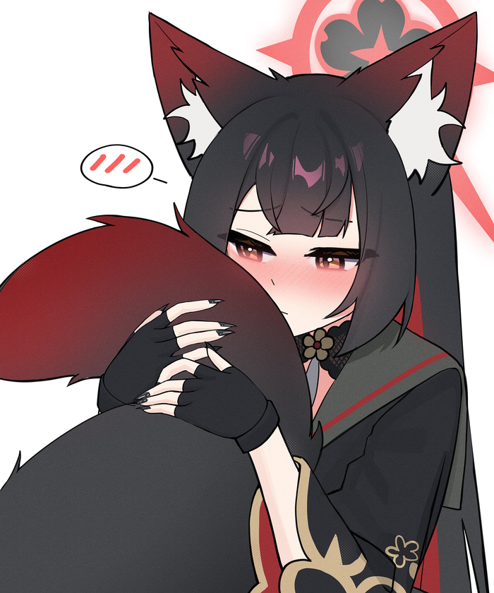 Wakamo Anime Art, , Blue Archive, Kosaka Wakamo, Snya Ko (silenzuka), Animal Ears, , 
