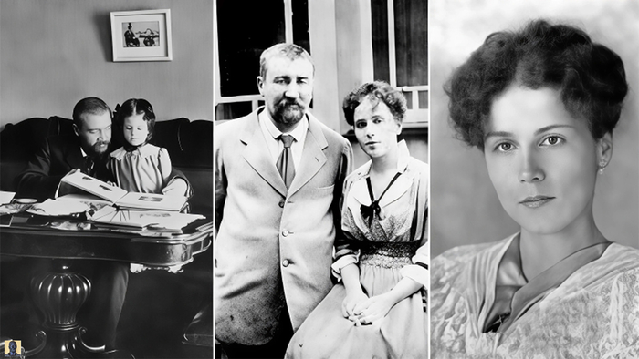 Александр Куприн со второй женой Елизаветой. и их дочь Ксения.