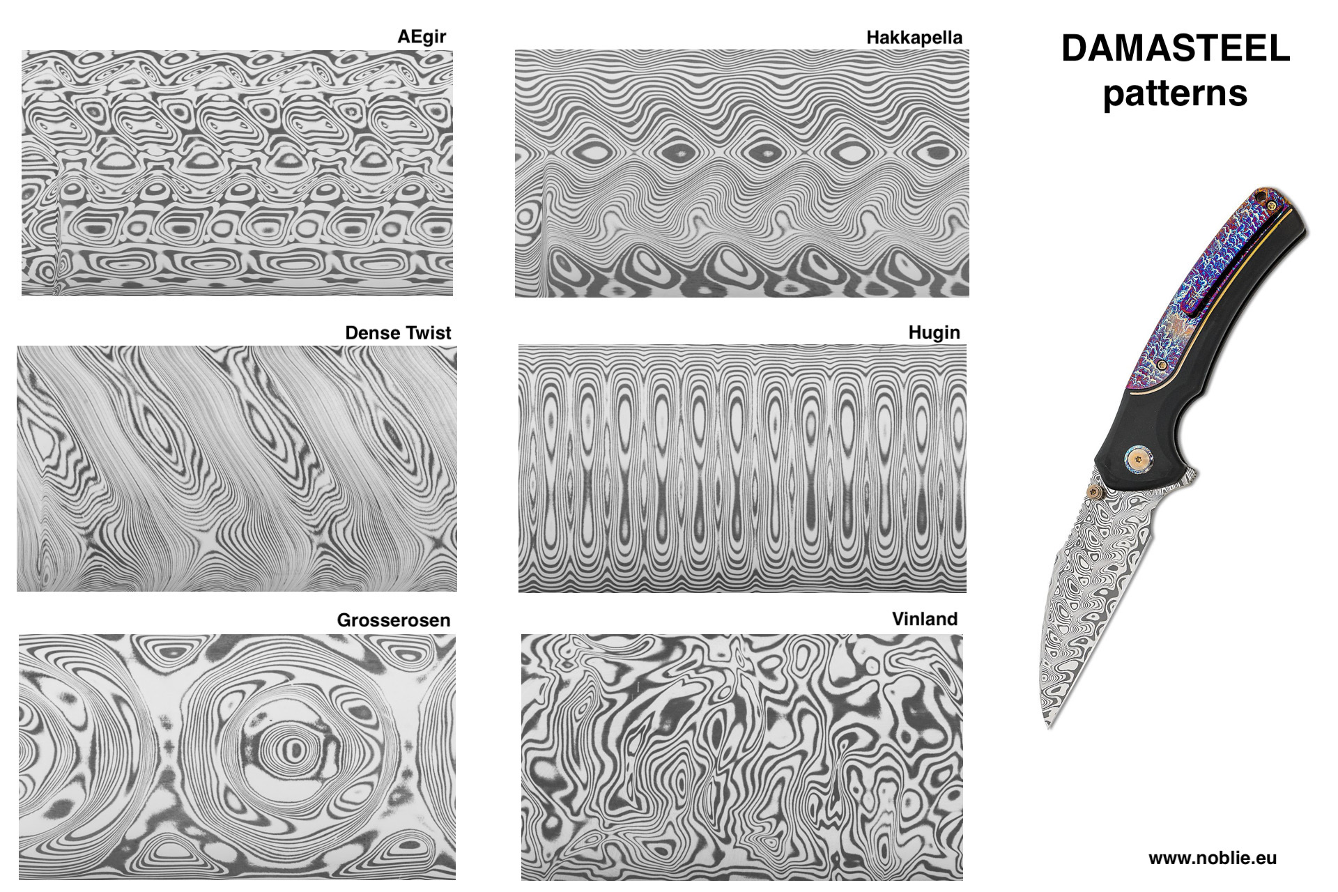 Types of Damascus steel (patterns). Including Swedish PM Damasteel - My, Knife, Damascus, Blade, Longpost