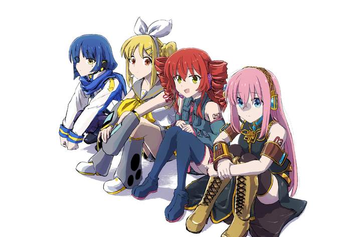  , Anime Art, Bocchi the Rock!, Yamada Ryou, Ijichi Nijika, Kita Ikuyo, Gotou Hitori, Kasane Teto, Utau, Utauloid,  ,  ,  