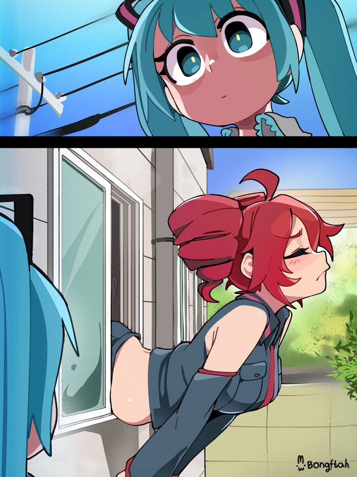  Bongf, , Anime Art, Vocaloid, Utau, Utauloid, Hatsune Miku, Kasane Teto