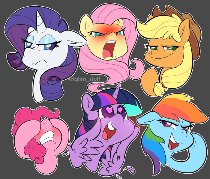 -  My Little Pony, Twilight Sparkle, Rarity, Pinkie Pie, Applejack, Rainbow Dash, Fluttershy
