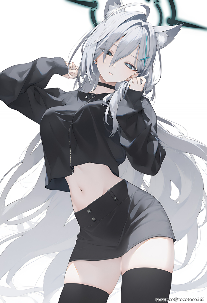  Blue Archive, Sunaookami Shiroko, , , , , Anime Art, Animal Ears, Shiroko Terror,  ,  