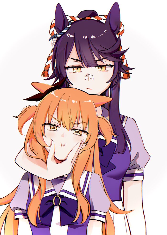   Anime Art, , Uma Musume Pretty Derby, Mayano Top Gun, Narita Brian, Animal Ears