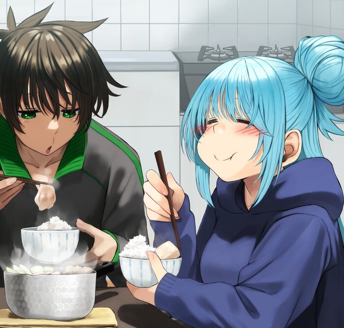         , Anime Art, Aqua, Satou Kazuma, Konosuba, Bhive003