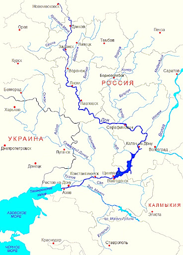 р. Дон на карте РФ.