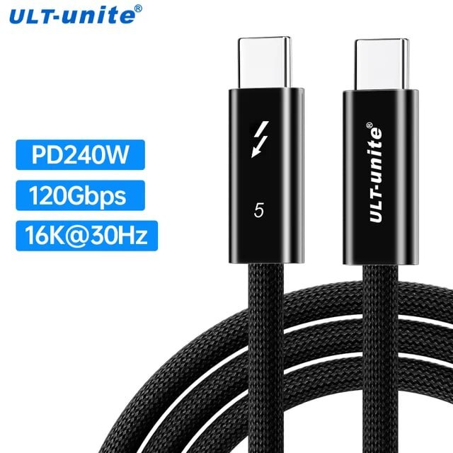 Кабель Thunderbolt 5 USB Type-C 120Гбит/с
