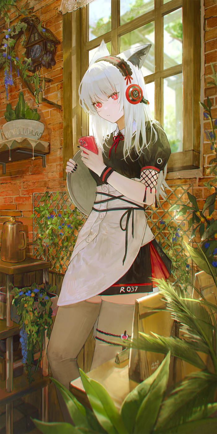   Anime Art, , Arknights, Frostleaf, Flippy (ripine111), Animal Ears