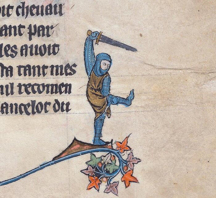 "Книга о Ланселоте дю Лак и другие романы о короле Артуре", Северная Франция, XIII век. Библиотека редких книг и рукописей Бейнеке Йельского университета.