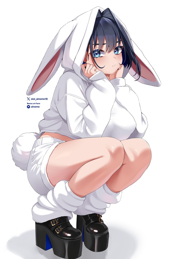 Bunny Kronii , Anime Art, , Hololive, Virtual YouTuber, Ouro Kronii, Animal Ears, Bunny tail