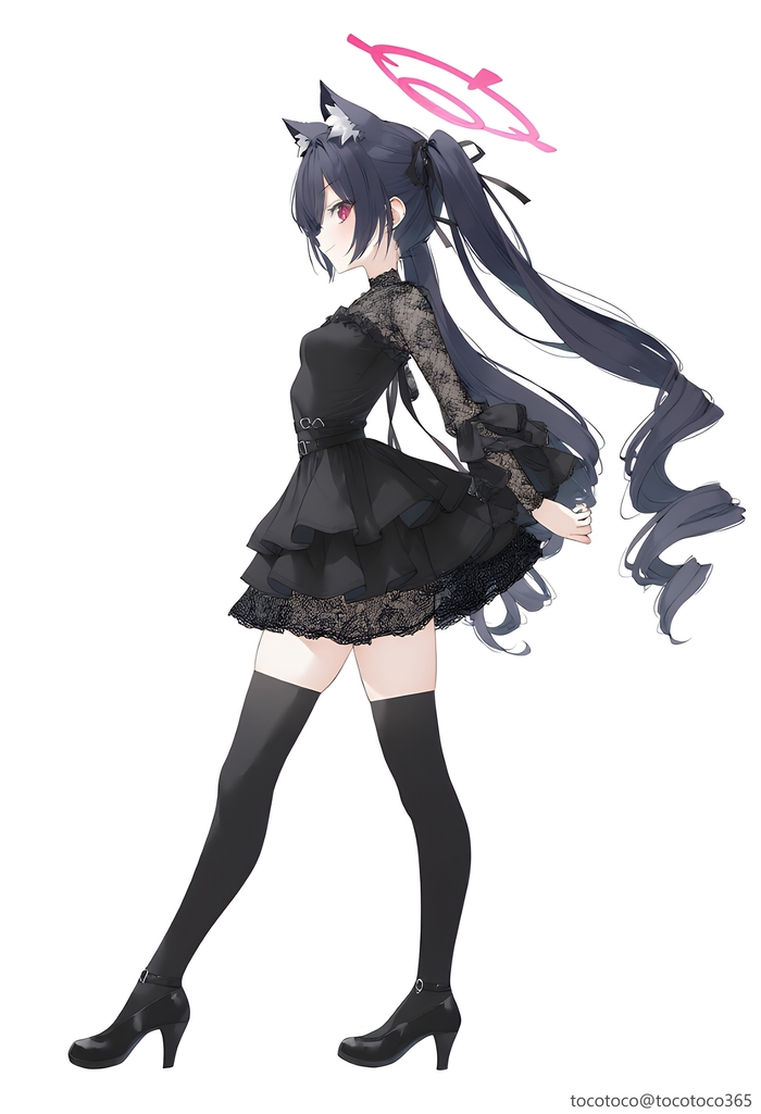 Serika , Anime Art, Animal Ears, Blue Archive, Kuromi Serika