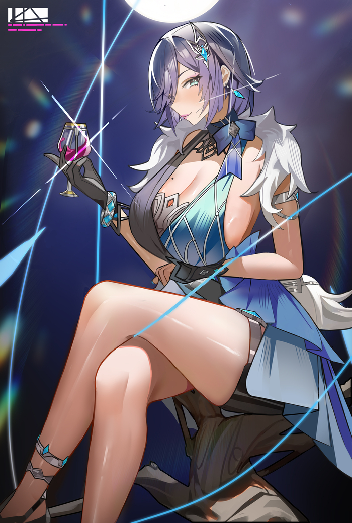   Anime Art, Pixiv, , Yelan (Genshin Impact), Genshin Impact, 