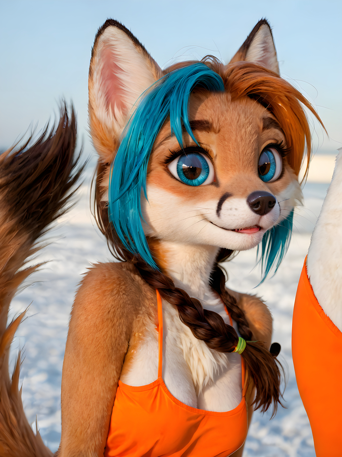    Wolfmks #2048 ,  , Furry Art, Furotica, Furotica female,  , Stable diffusion 3, Furry Fox