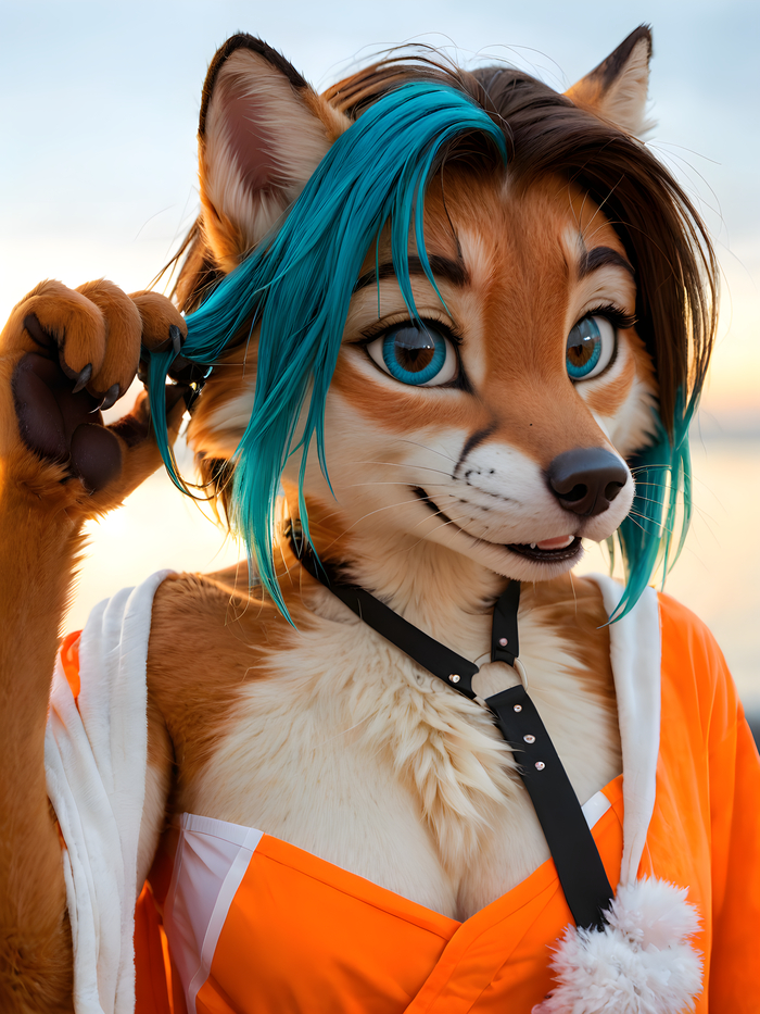    Wolfmks #2049 ,  , Furry Art, Furotica, Furotica female,  , Stable diffusion 3, Furry Fox, 