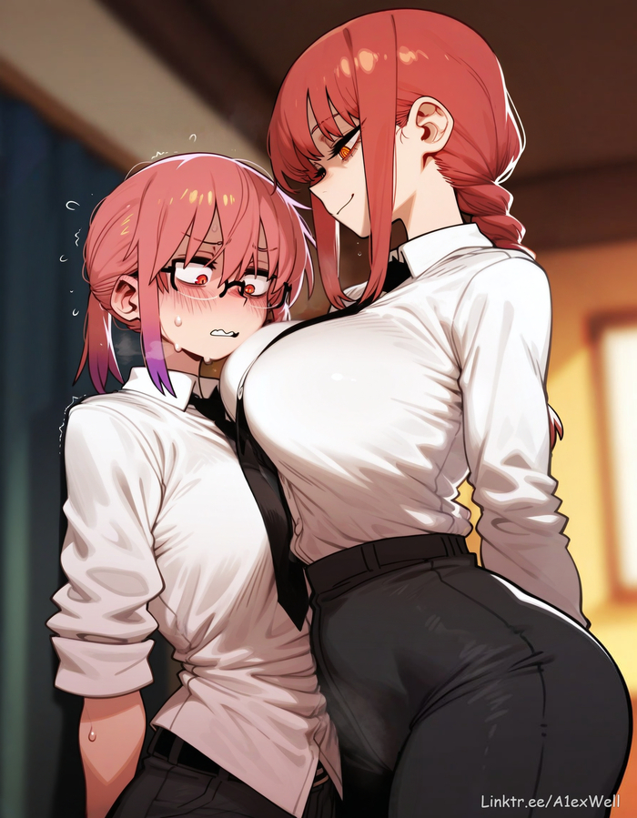 Kabayashi x Makima Kobayashi, Makima, Kobayashi-san chi no maidragon, Chainsaw Man, Anime Art,  ,  , 