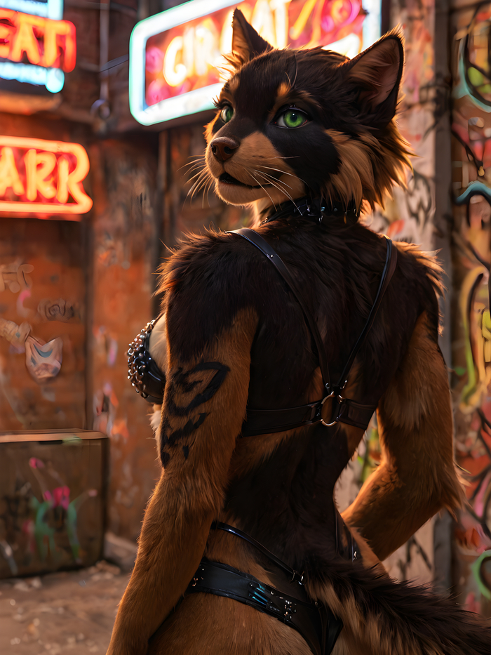    Wolfmks #2075 ,  , Furry Art, Furotica, Furotica female,  , Stable diffusion 3, Furry Cat