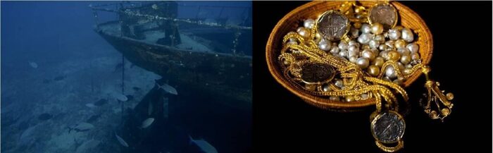 Собрать сокровища со дна морского помогает металлоискатель.