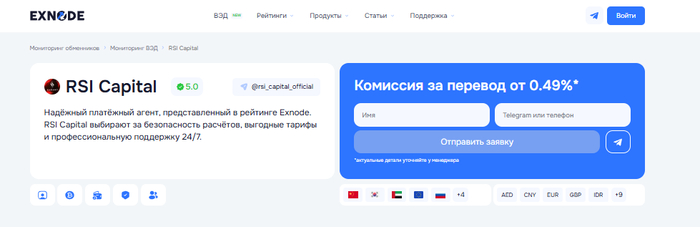 Платежная платформа RSI Capital