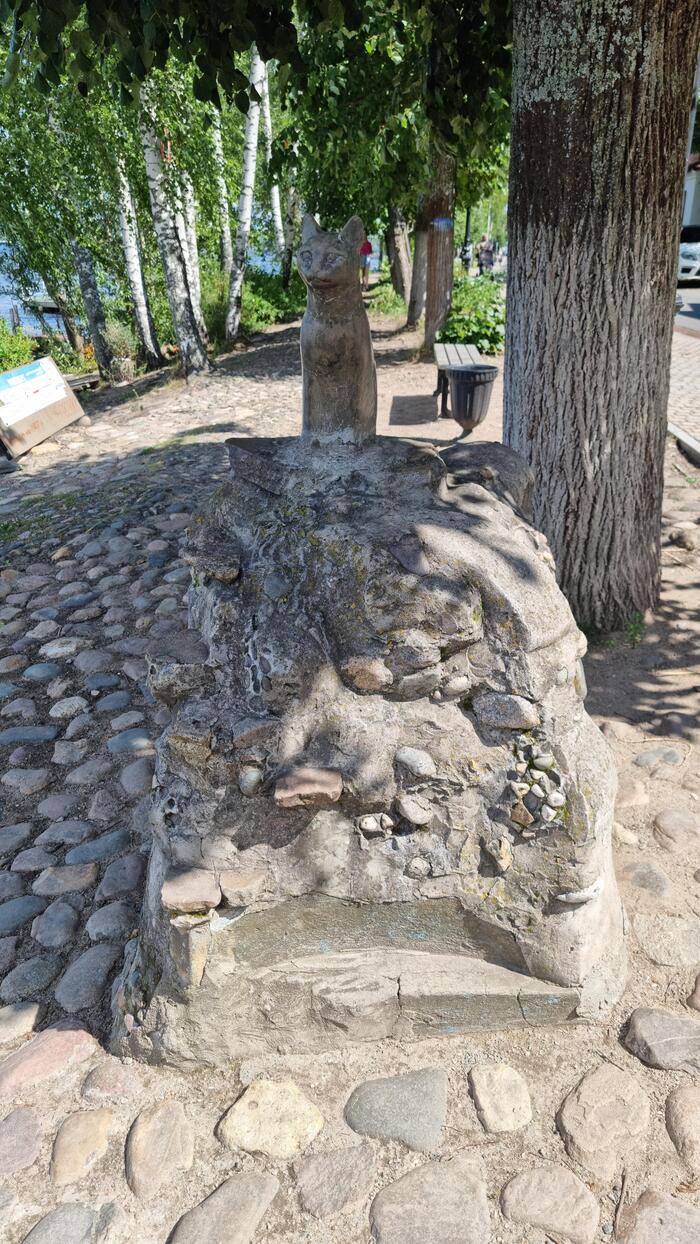 Набережная кончилась, и тут меня встретила… плёсская Кошка! Смотрит на Волгу с умным видом.