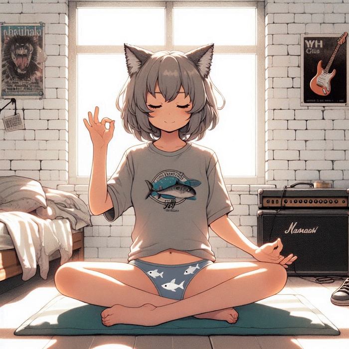  -  , Anime Art, , , , , Original Character, , , Animal Ears, , -, , Metal, , , Ginger & White, 