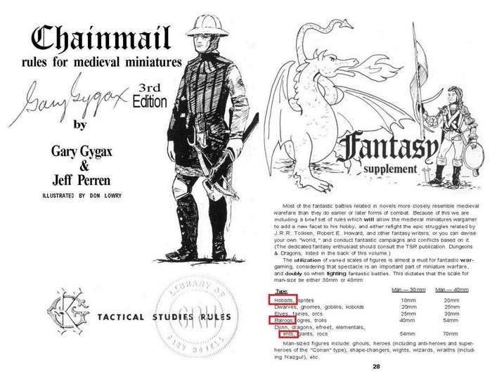 Отрывок из дополнения к правилам варгейма "Chainmail". Не находите что-то лишнее здесь?)