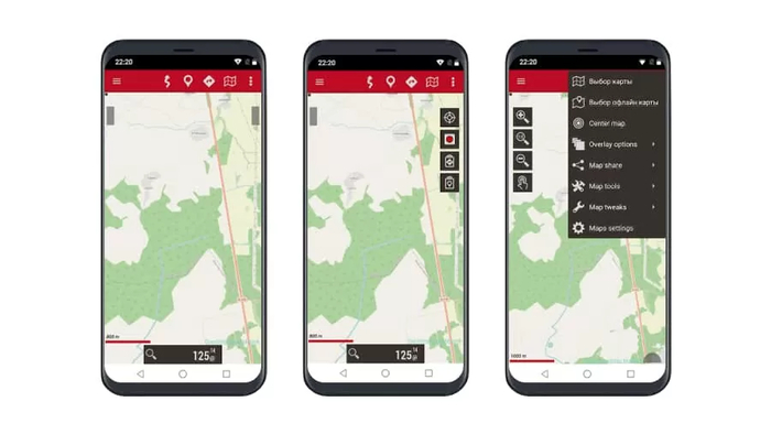 OruxMaps позволяет подгрузить нужные пользователю карты в допустимом формате