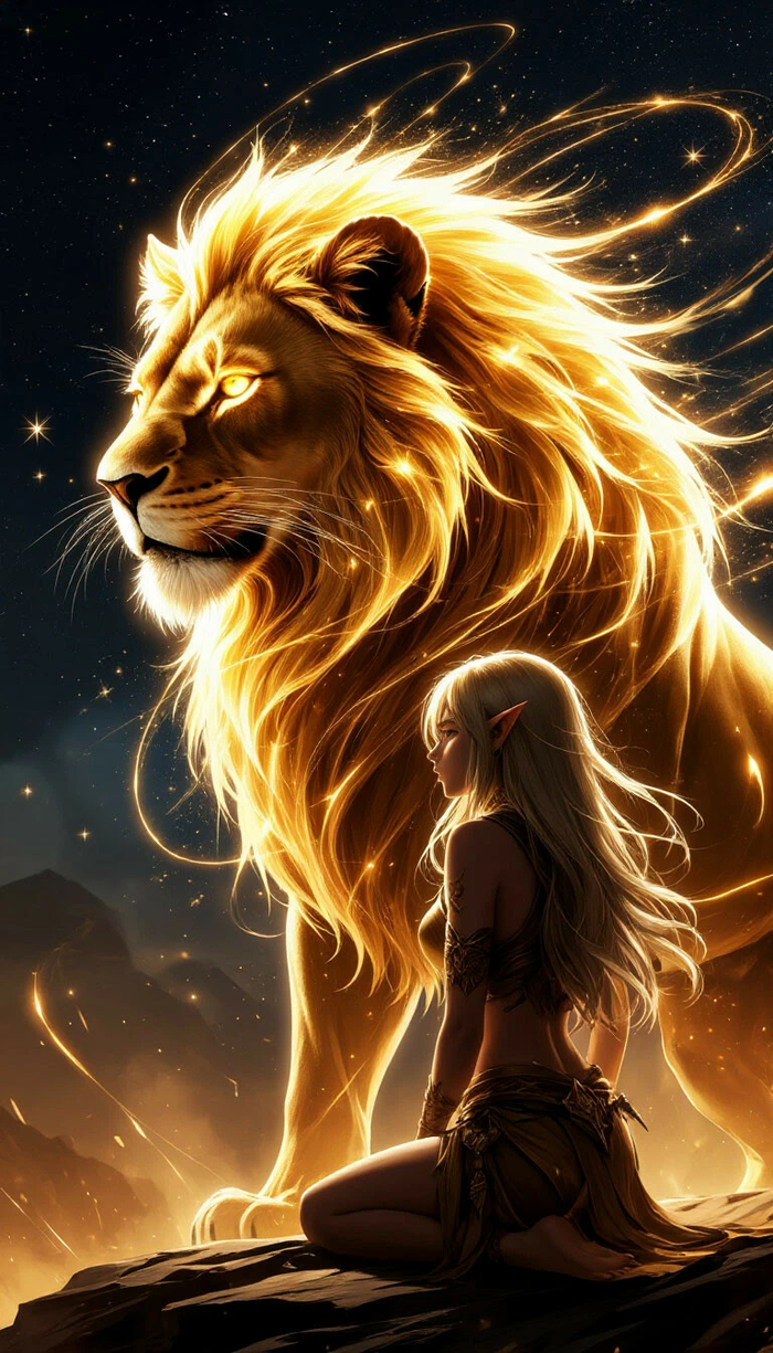 Икара (ИИ не может нарисовать нужный мне вид расы, поэтому так) и ее артефактный зверь