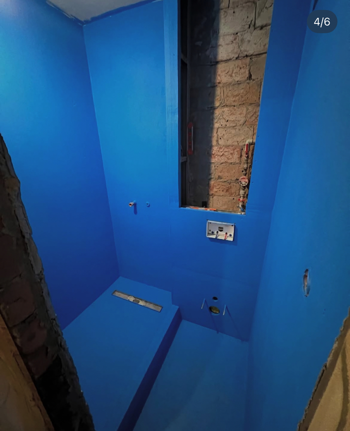 Завершающий этап - укладка плитки.