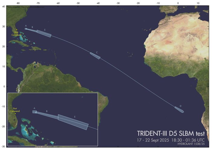 США проведут испытательный пуск ракеты Trident II D5
