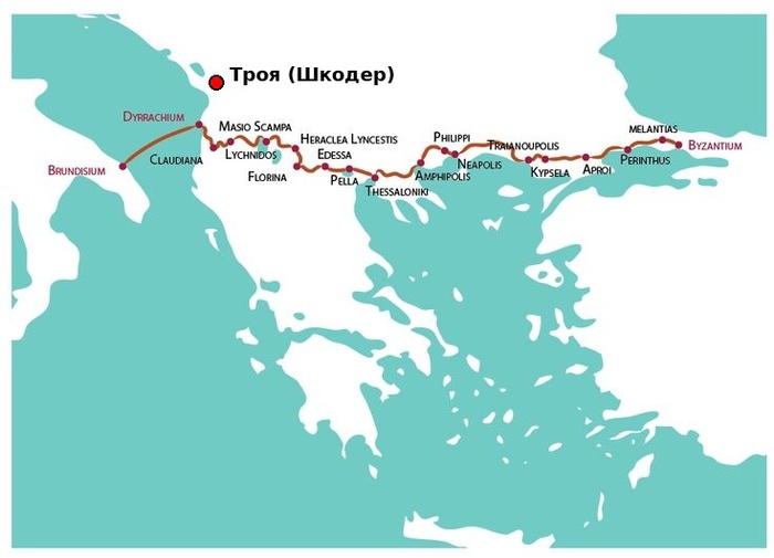 Карта Виа Эгнация