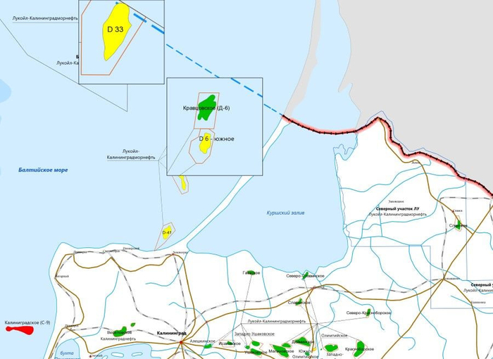 Месторождения нефти в Калининградской области и на континентальном шельфе РФ