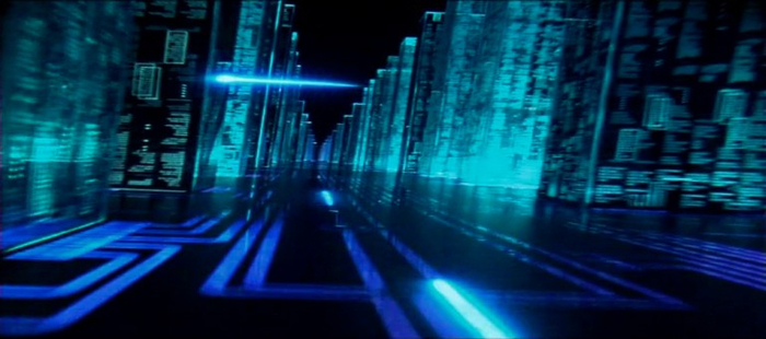 Здания - массивы данных, а между ними "летает" пользователь в поисках нужных.