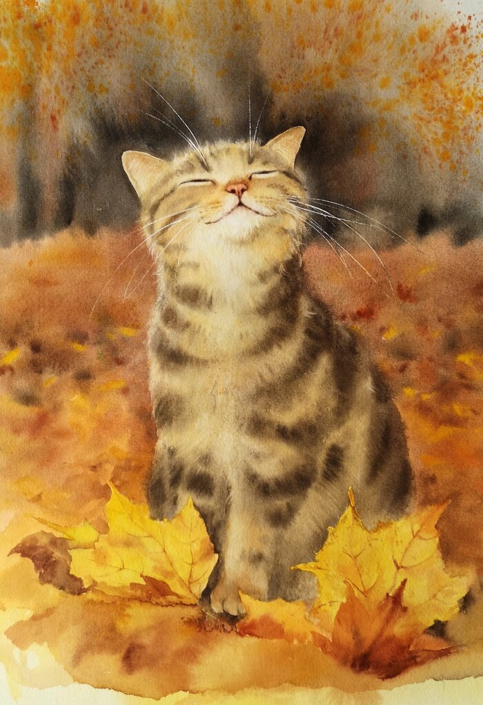 Улыбка осени. Акварель