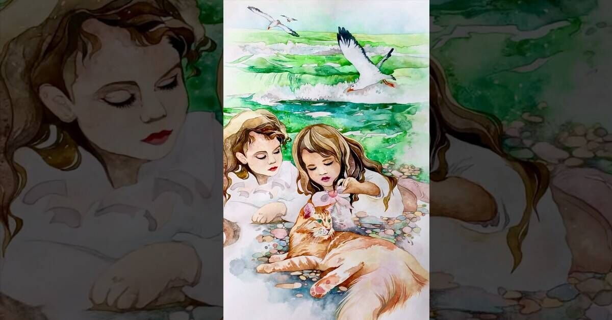 Watercolor for Beginners: The Pros and Cons of Working with Watercolors - My, Art, Creation, Beginner artist, Artist, Watercolor, cat, Kittens, Video, Youtube, Short videos