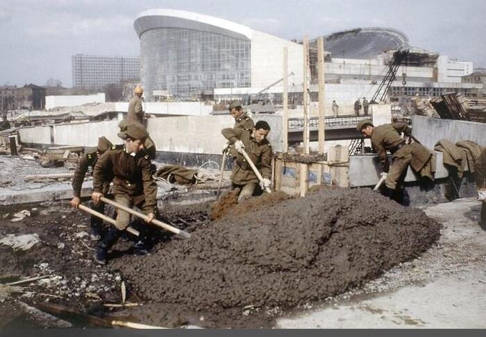 Москва, Строительство СК "Олимпийский", 1980 год.