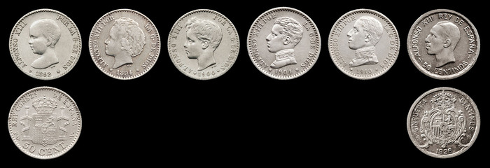 Взросление короля на монетах Испании