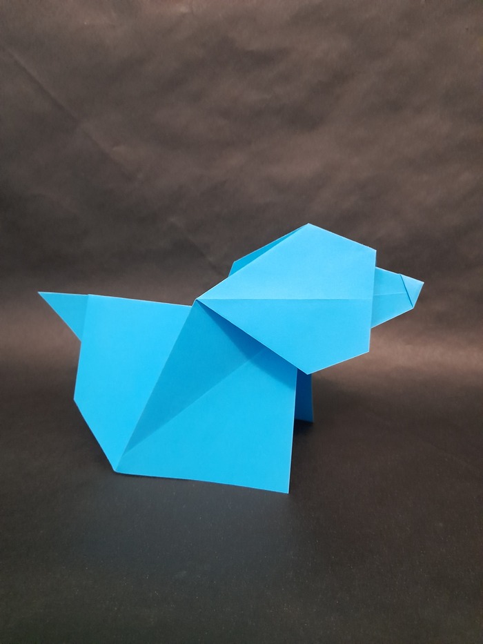 Origami barking dog