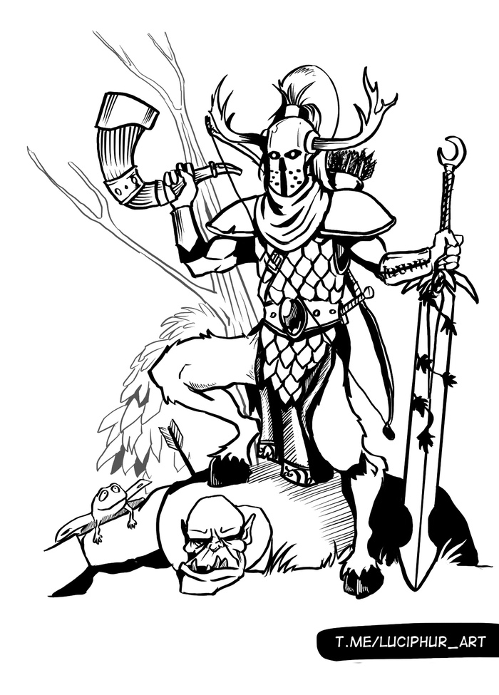 Inktober 2025  Warhammer Old World - Wood Elf Noble