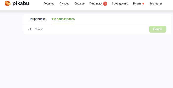 Вот так у меня выглядит пункт "Не понравилось". Я, конечно, несильно минусую, но с десяток постов у меня всяко наберётся.