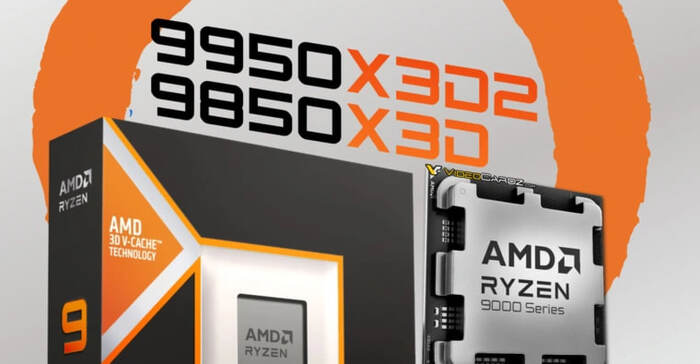 AMD готовит продвинутые процессоры Ryzen 9850X3D и Ryzen 9950X3D2 под сокет AM5