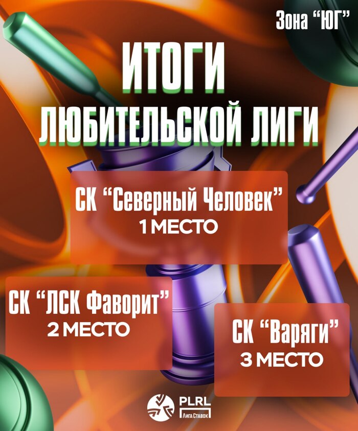 Результаты зоны Юг среди любителей сезона 2025